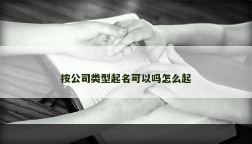 按公司类型起名可以吗怎么起