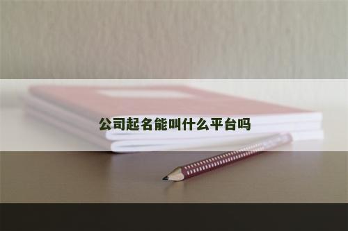 公司起名能叫什么平台吗