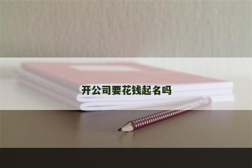开公司要花钱起名吗