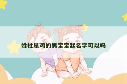 姓杜属鸡的男宝宝起名字可以吗