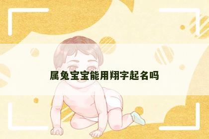 属兔宝宝能用翔字起名吗