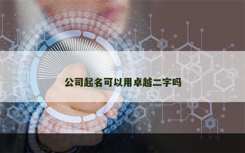 公司起名可以用卓越二字吗