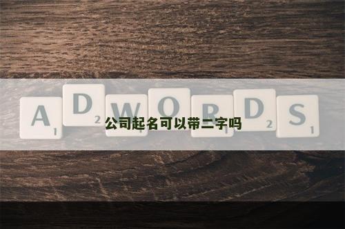 公司起名可以带二字吗