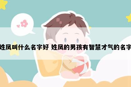 姓凤叫什么名字好 姓凤的男孩有智慧才气的名字